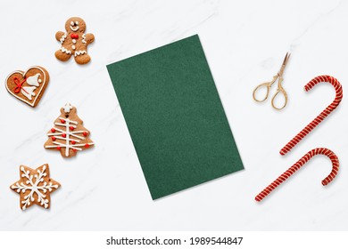 Seasonal greeting card template aerial view