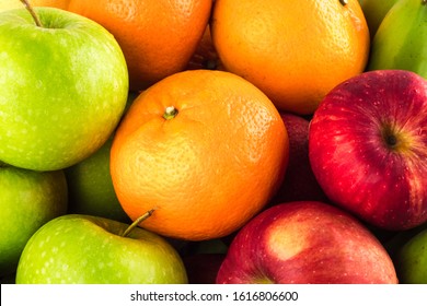 Seasonal organic raw fruit  ( red apple and banana and orange ) on  background fruit health food
