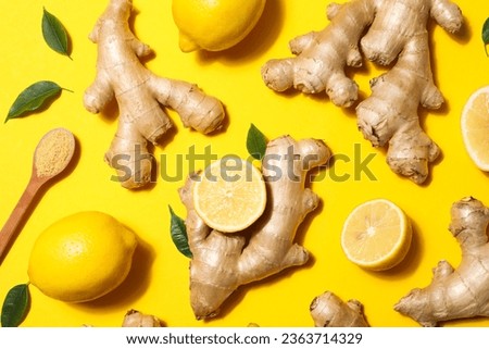 Seasoning and spices concept - ginger, homemade seasoning