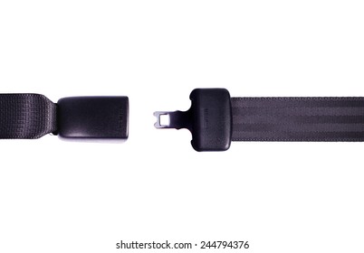 Seat Belt Part On White Background.