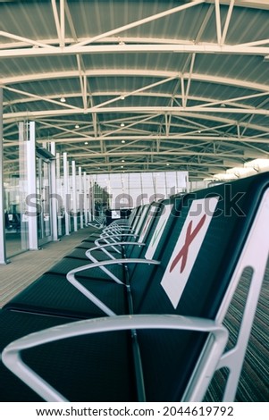 Seat distancing inside the Larnaca Intl airport 