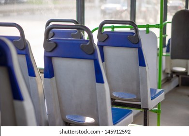 Seat Places In Back Side Of Modern City Bus