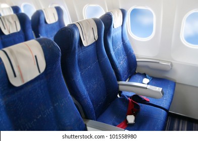 seat rows in an airplane cabin