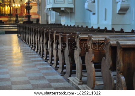 seats in the church for parishioners