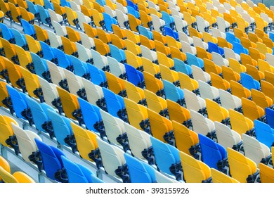 Seats At The Stadium, Mosaic, Yellow, Blue, White, Dark Blue