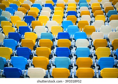 Seats At The Stadium, Yellow, Blue, White, Dark Blue, Mosaic