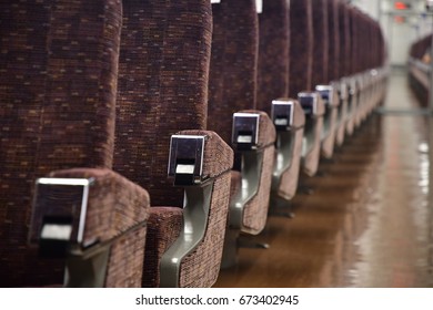 Seats in a train in a row