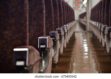 Seats in a train in a row