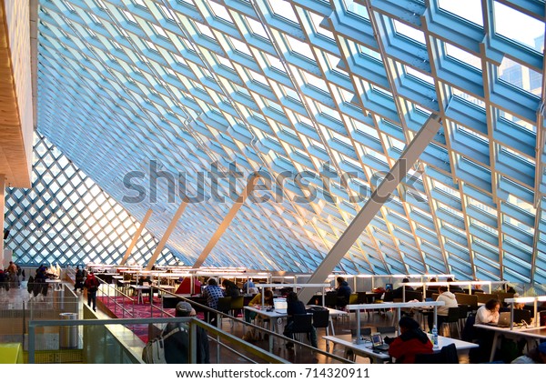 Seattle 2013 Public Library Interior View Stock Photo Edit