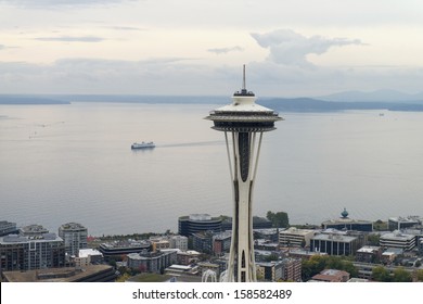 SEATTLE - AUG 10: Seattle Space Needle On Aug 10, 2013 In Seattle. The Space Needle Was Built For The 1962 World's Fair. 2.3 Million People Visit The Space Needle Every Year.