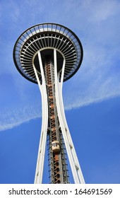 SEATTLE - AUGUST 28: Elevator Going Up At 10 Miles Per Hour (4.5 M/s) On The Space Needle. Elevators Are Used By 20,000 People A Day. Seattle, Washington On August 28, 2013. 