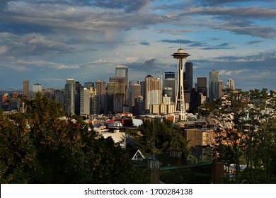 Seattle City Line At Sunset