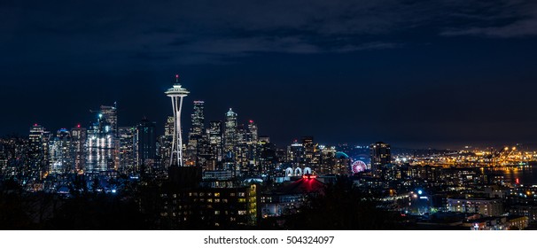Seattle City at Night - Shutterstock ID 504324097