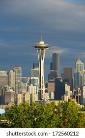 Seattle Downtown With Space Needle