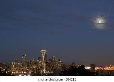seattle evening with time laps