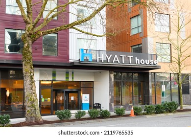 Seattle - February 06, 2022; Hyatt House Hotel In Downtown Seattle Showing The Logo And Name Of The Extended Stay Property