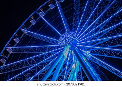 Seattle Ferris Wheel At Night