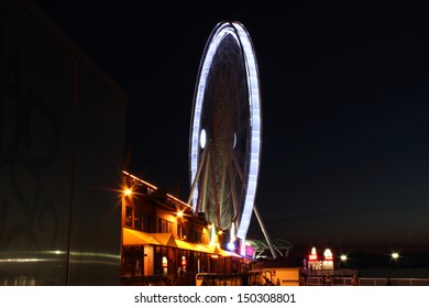 Seattle Ferris Wheel Night Long Exposure