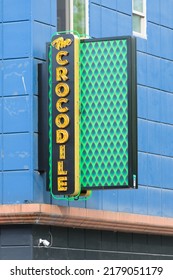 Seattle - July 09, 2022; Sign For The Crocodile Music Venue In The Belltown Neighborhood Of Seattle