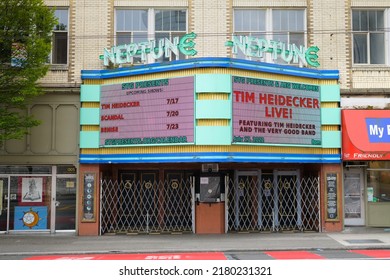 Seattle - July 17, 2022; Neptune Theatre in the University District of Seattle operated by Seattle Theatre Group
