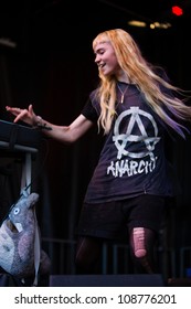 SEATTLE - JULY 21, 2012:  Indie Pop Star Grimes Performs On The Main Stage During The Capitol Hill Block Party In Seattle On July 21, 2012.