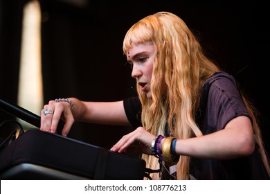 SEATTLE - JULY 21, 2012:  Indie Pop Star Grimes Performs On The Main Stage During The Capitol Hill Block Party In Seattle On July 21, 2012.