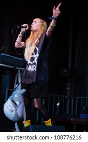 SEATTLE - JULY 21, 2012:  Indie Pop Star Grimes Performs On The Main Stage During The Capitol Hill Block Party In Seattle On July 21, 2012.