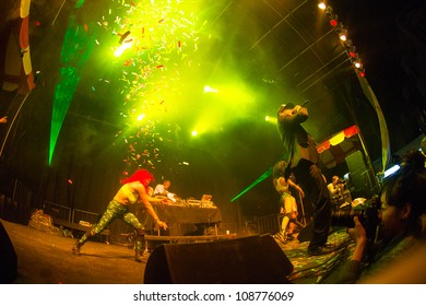 SEATTLE - JULY 21:  Hip Hop Group Major Lazer Performs On The Main Stage At The Capitol Hill Block Party In Seattle On July 21, 2012.