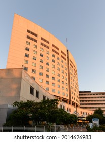 Seattle - July 25, 2021; Swedish Medical Center First Hill Campus In Seattle With A Tower Glowing In The Dawn Light