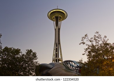 SEATTLE - OCT 06 : Seattle Space Needle On Oct 06, 2012 In Seattle. The Space Needle Was Built For The 1962 World's Fair. 2.3 Million People Visit The Space Needle Every Year.