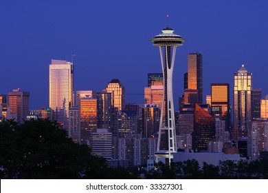 Seattle Skyline After Sunset From Kerry Park