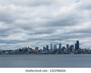 Seattle skyline on stormy day - Shutterstock ID 1321986026