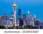 Seattle skyline with the Space Needle at dusk