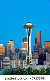 Seattle Skyline With Space Needle Tower