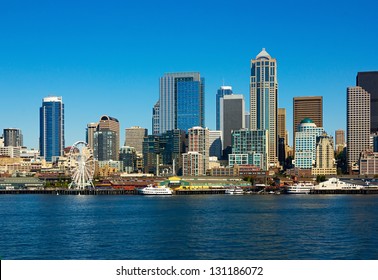Seattle skyline and waterfront view, Washington state