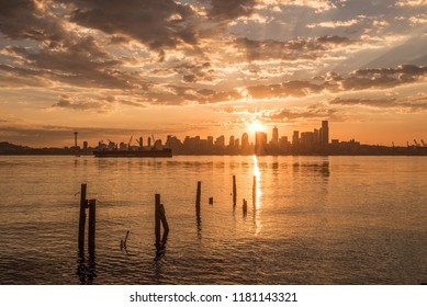 Seattle Sunrise From Alki Beach