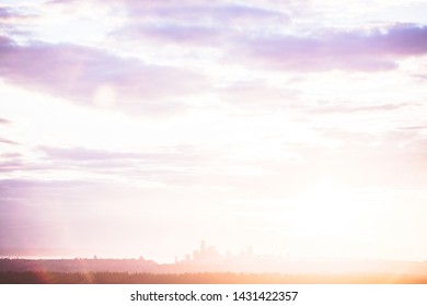 Seattle Sunset Wedding Portraits Silhoutte