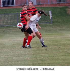 Seattle University Red Hawks Vs The University Of Missouri Kansas City Woman's Soccer Match At GCU Soccer Stadium In Phoenix,AZ USA November 3,2017.