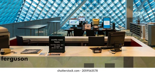 SEATTLE, USA - December 06, 2013: Computer Room At The Public Library  Seattle City