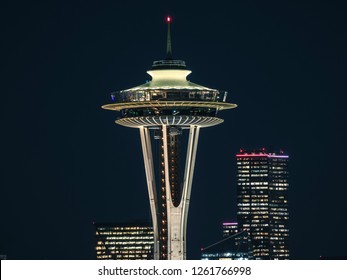 Seattle WA Circa 2018: Top Of Space Needle Tower