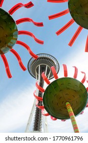 Seattle, WA - June 4, 2016 - Looking Up At The Space Needle In Between The Sonic Bloom.