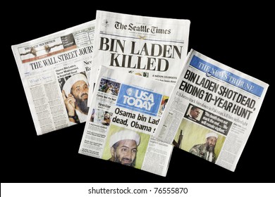 SEATTLE, WA - MAY 02: The Seattle Times and other U.S. newspapers report the death of Osama bin Laden on May 02, 2011. Bin Laden claimed responsibility for the September 11, 2001 attacks on the U.S.