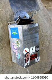 Seattle, WA - November 11, 2019: Fremont Troll Metal Donation Box Vandalized.