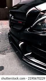 Seattle, WA, USA
August 12, 2022
Black Mercedes C63 S Showing The Front Bumper Of The Car From An Angle