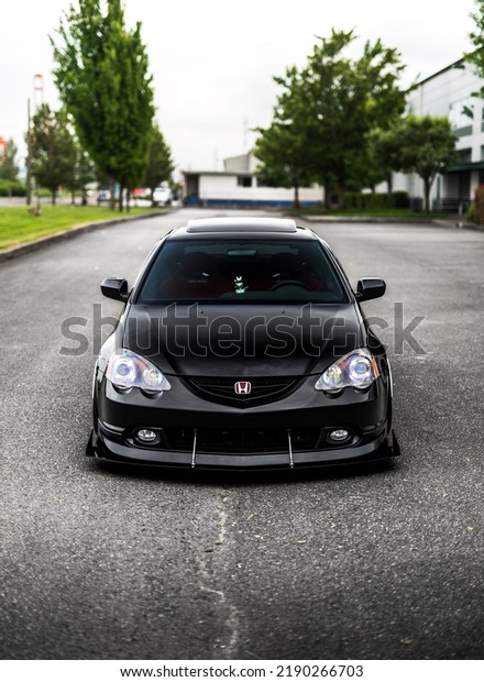 Seattle, WA, USA\
August 15, 2022\
Black Acura\
Integra showing the front of the\
car