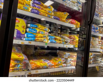 Seattle, WA USA - Circa July 2022: Angled View Of Totinos Pizza Roll Products For Sale Inside A QFC Grocery Store.