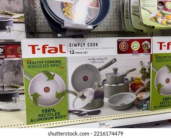 Seattle, WA USA - Circa September 2022: Close Up View Of T-fal Brand Cookware For Sale Inside A Target Retail Store.