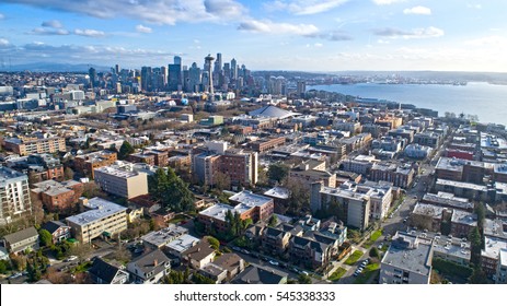 Seattle, Wa USA Cityscape Aerial Panoramic View