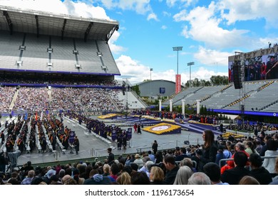 Seattle, WA / USA - June 9th 2018. University Of Washington Graduation Ceremony And Celebration At Husky Stadium.