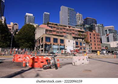 Seattle Washington September 15, 2022 View Of The Great Wheel From Pike Place Market.